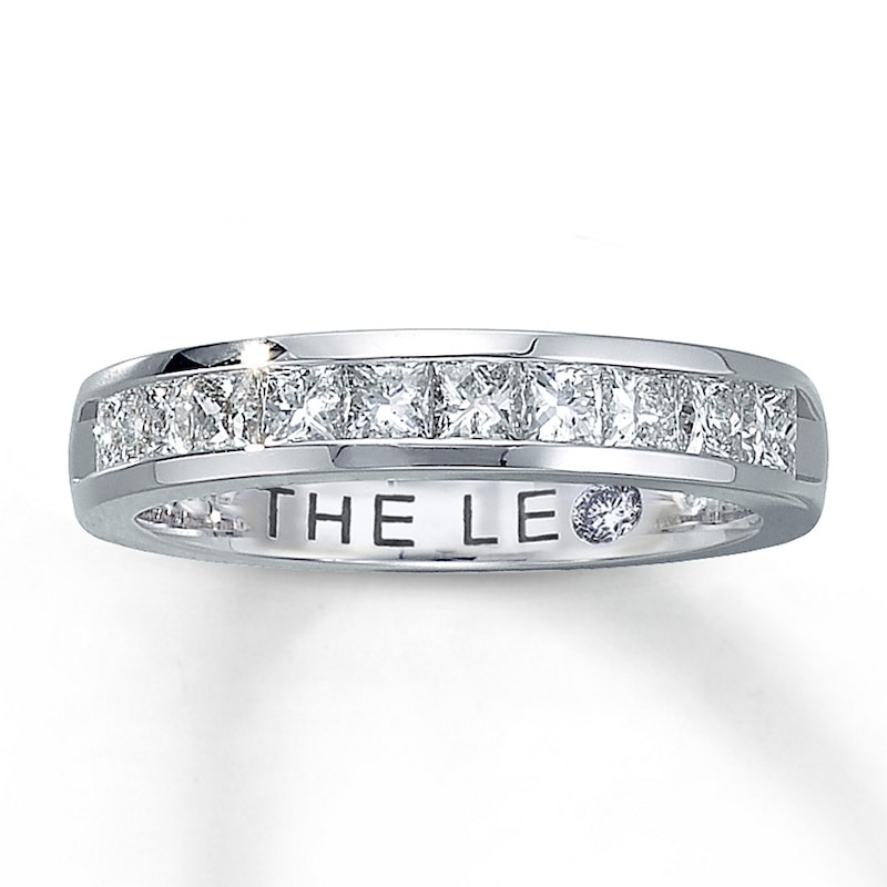Previously Owned THE LEO Anniversary Band 1 ct tw Princess & Round-cut Diamonds 14K White Gold - Size 4