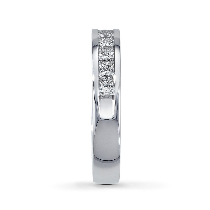 Previously Owned THE LEO Anniversary Band 1 ct tw Princess & Round-cut Diamonds 14K White Gold - Size 4