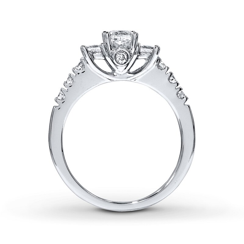 Main Image 2 of Previously Owned THE LEO Engagement Ring 7/8 ct tw Princess & Round-cut Diamonds 14K White Gold Size 4
