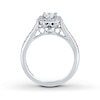 Thumbnail Image 2 of Previously Owned THE LEO Engagement Ring 3/4 ct tw Princess & Round-cut Diamonds 14K White Gold