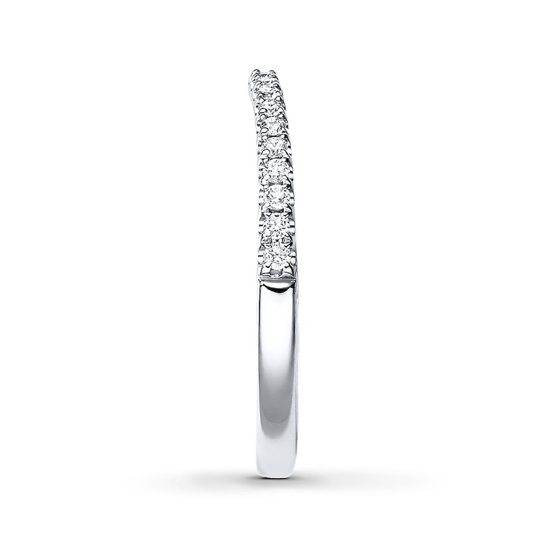 Main Image 3 of Previously Owned THE LEO Diamond Wedding Band 1/5 ct tw Round-cut 14K White Gold