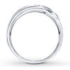 Thumbnail Image 1 of Previously Owned Men's Diamond Band 1/4 ct tw Round-cut 10K White Gold - Size 7