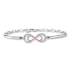Thumbnail Image 1 of Previously Owned Infinity Bracelet 1/10 ct tw Diamonds Sterling Silver & 10K Rose Gold