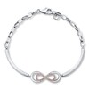 Thumbnail Image 2 of Previously Owned Infinity Bracelet 1/10 ct tw Diamonds Sterling Silver & 10K Rose Gold