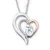 Previously Owned Mother/Child Necklace Diamond Accents Sterling Silver/10K Gold