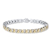 Previously Owned Diamond Bracelet 1/2 ct tw Round-cut Sterling Silver/10K Gold 7.5"