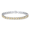 Thumbnail Image 1 of Previously Owned Diamond Bracelet 1/2 ct tw Round-cut Sterling Silver & 10K Yellow Gold 7.5&quot;