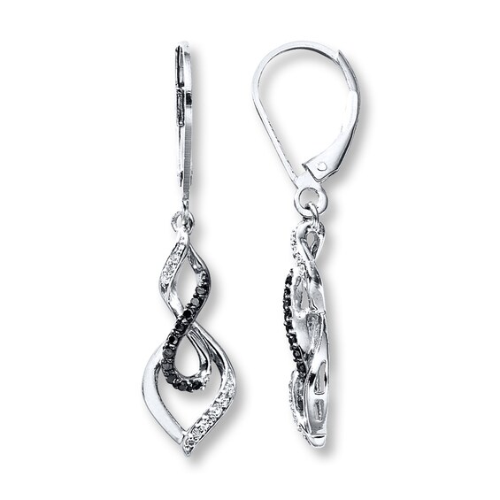 Previously Owned Infinity Earrings 1/6 ct tw Diamonds Sterling Silver