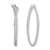 Thumbnail Image 2 of Previously Owned Hoop Earrings 1/6 ct tw Diamonds Sterling Silver