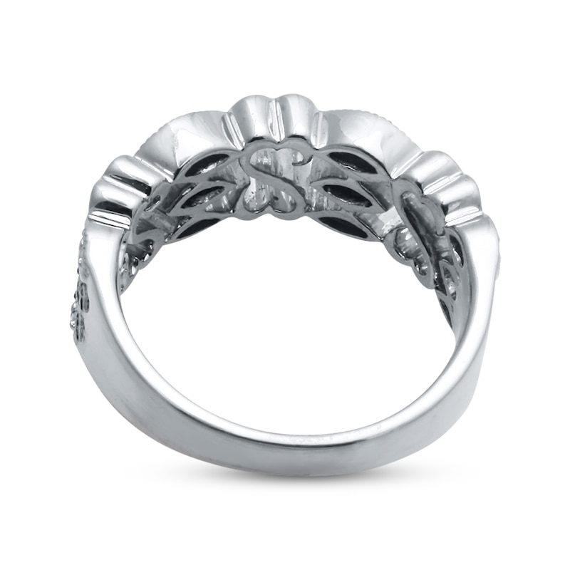 Main Image 2 of Previously Owned Black & White Diamond Fashion Ring 1/10 ct tw Sterling Silver