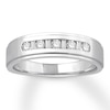 Thumbnail Image 0 of Previously Owned Men's Diamond Wedding Band 1/3 ct tw Baguette & Round-cut 14K White Gold