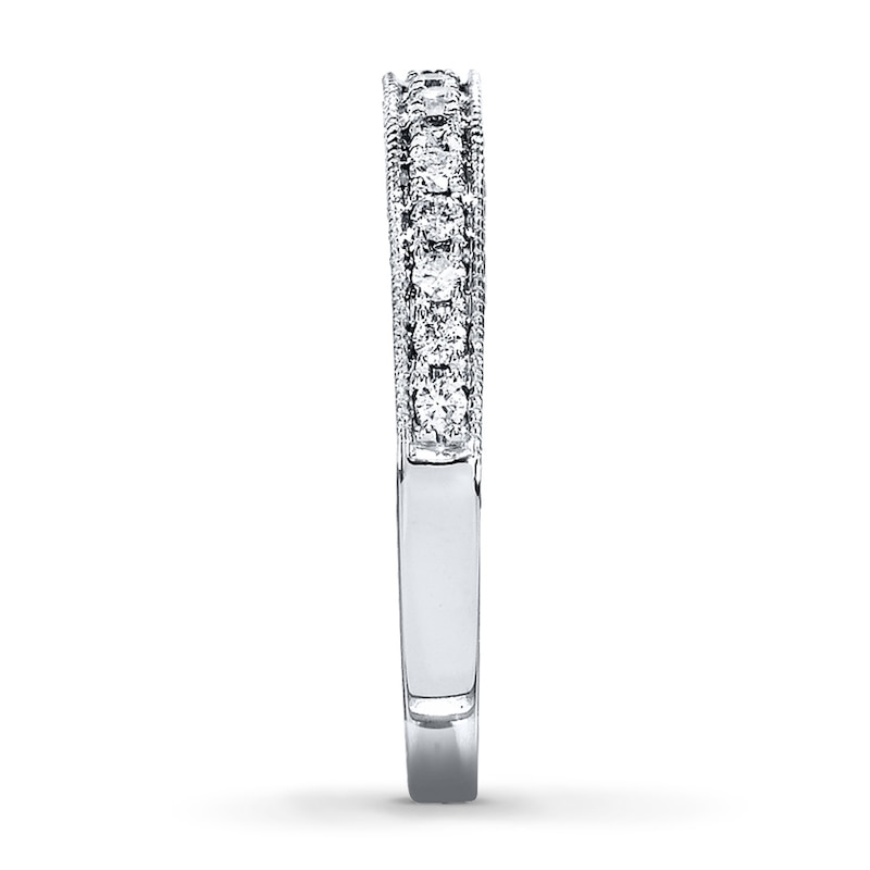 Main Image 3 of Previously Owned Diamond Wedding Band 1/5 ct tw Round-cut Diamonds 14K White Gold