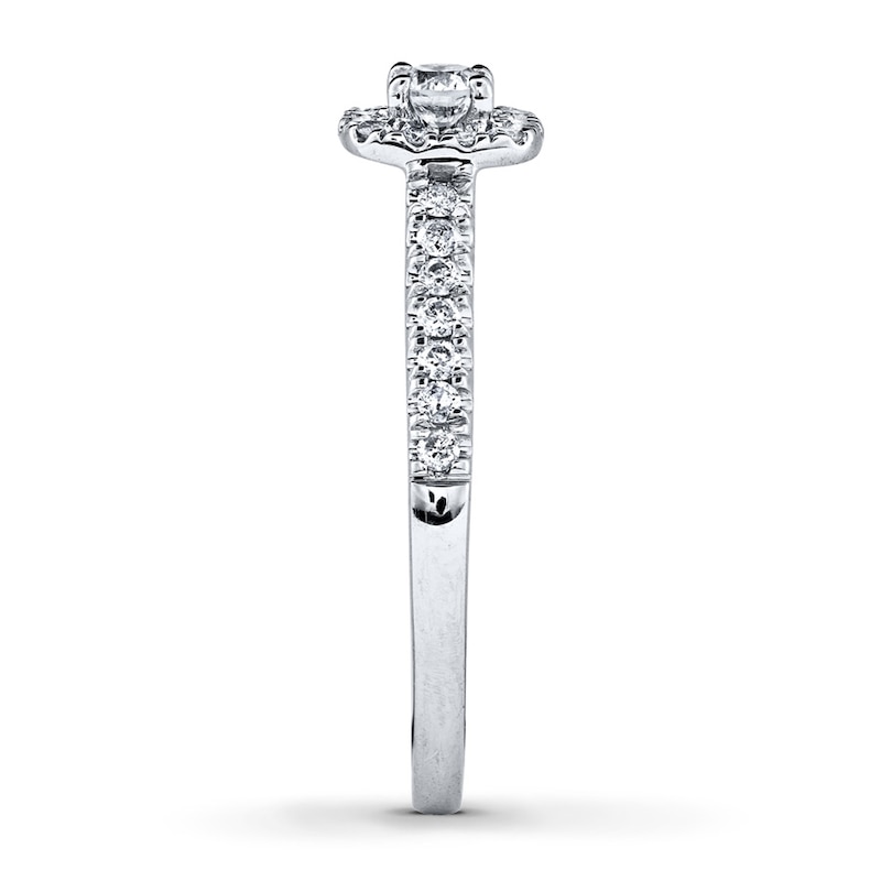 Main Image 3 of Previously Owned Diamond Engagement Ring 3/8 ct tw Round-cut 10K White Gold