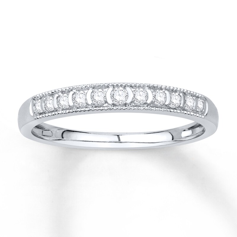 Main Image 1 of Previously Owned Anniversary Band 1/6 ct tw Round-cut Diamonds 10K White Gold