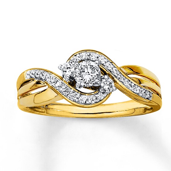 Previously Owned Diamond Engagement Ring 1/3 ct tw Round-cut 10K Two-Tone Gold