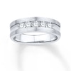 Previously Owned Men's Diamond Wedding Band 1/2 ct tw Round-cut 10K White Gold