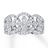 Thumbnail Image 0 of Previously Owned Diamond Floral Ring 1/2 ct tw Round-cut 10K White Gold