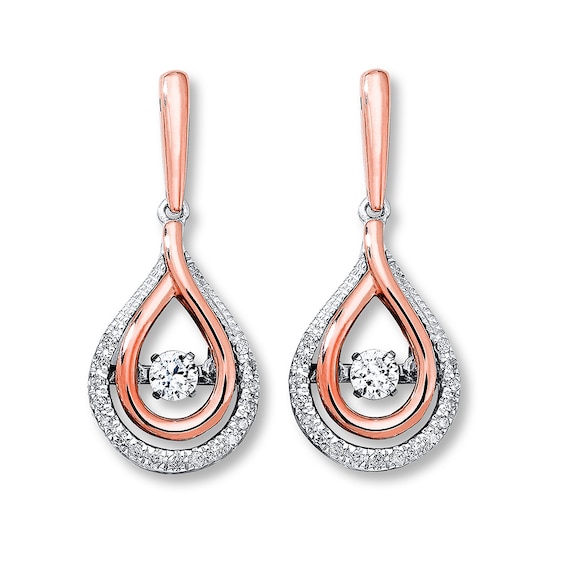 Previously Owned Diamonds in Rhythm 1/3 ct tw Earrings 10K Two-Tone Gold