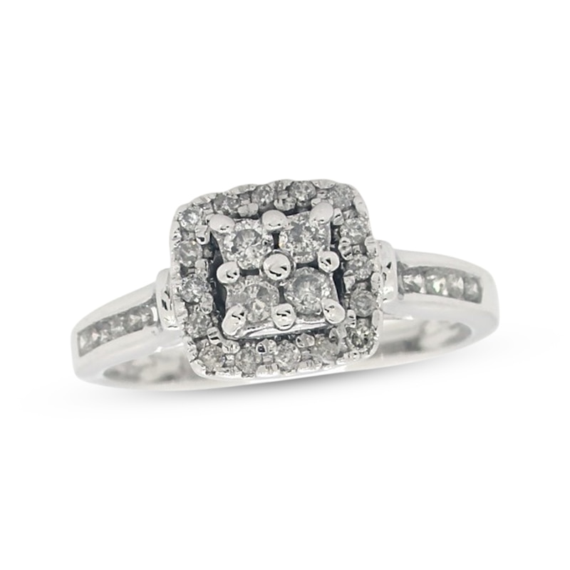 Main Image 1 of Previously Owned Diamond Engagement Ring 1/3 ct tw Round-cut 10K White Gold