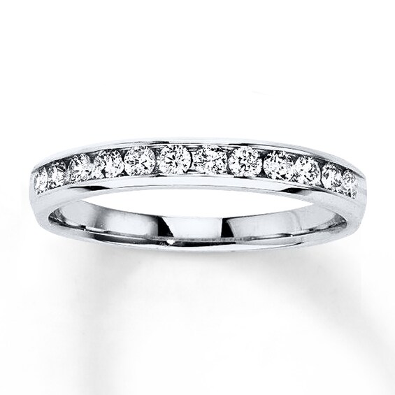 Previously Owned Diamond Anniversary Ring 3/8 ct tw Round-cut 10K White Gold
