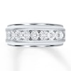 Thumbnail Image 1 of Previously Owned Diamond Men's Wedding Band 1 ct tw Round-cut 14K White Gold