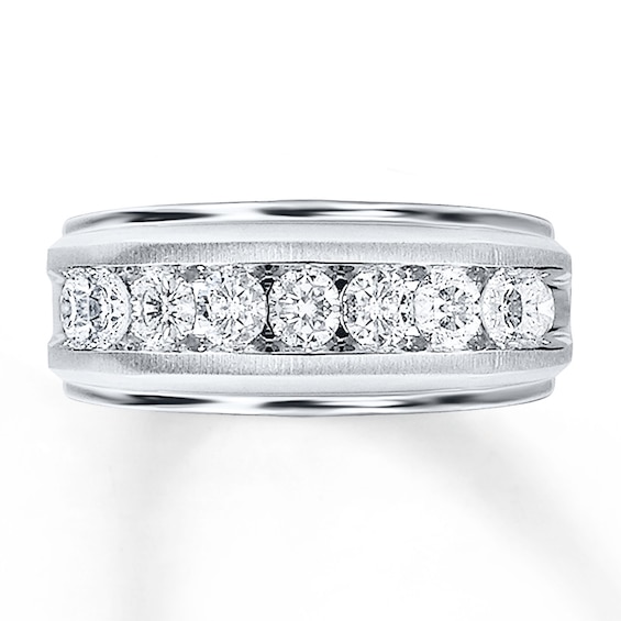 Previously Owned Diamond Men's Wedding Band 1 ct tw Round-cut 14K White Gold