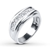Thumbnail Image 2 of Previously Owned Diamond Men's Wedding Band 1 ct tw Round-cut 14K White Gold