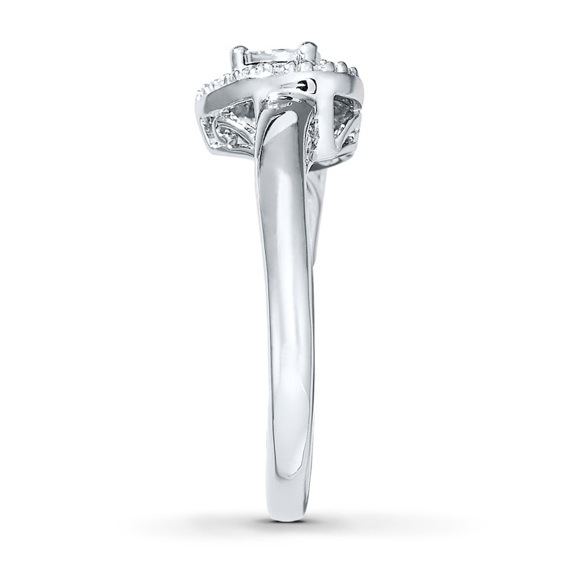 Main Image 3 of Previously Owned Heart Promise Ring 1/10 ct tw Diamonds Sterling Silver - Size 11