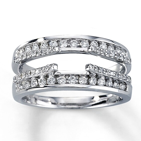 Previously Owned Diamond Enhancer Ring 1/2 ct tw Round-cut 14K White Gold Size 3.5