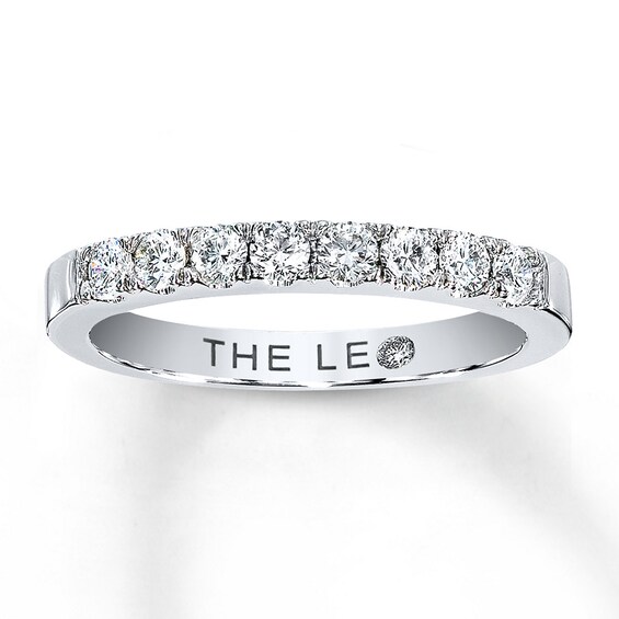 Previously Owned THE LEO Diamond 3/8 ct tw Anniversary Ring Round-cut 14K White Gold Size 4.5