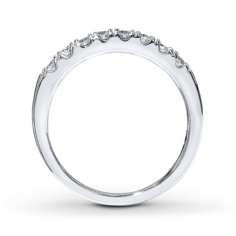Main Image 2 of Previously Owned THE LEO Diamond 3/8 ct tw Anniversary Ring Round-cut 14K White Gold - Size 4.5