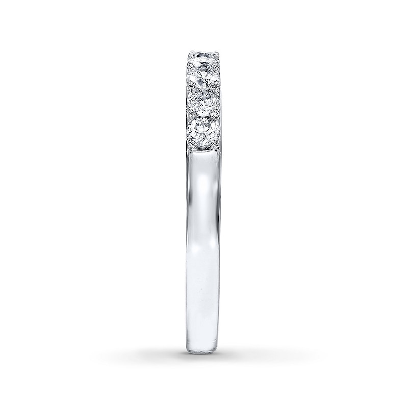 Main Image 3 of Previously Owned THE LEO Diamond 3/8 ct tw Anniversary Ring Round-cut 14K White Gold - Size 4.5