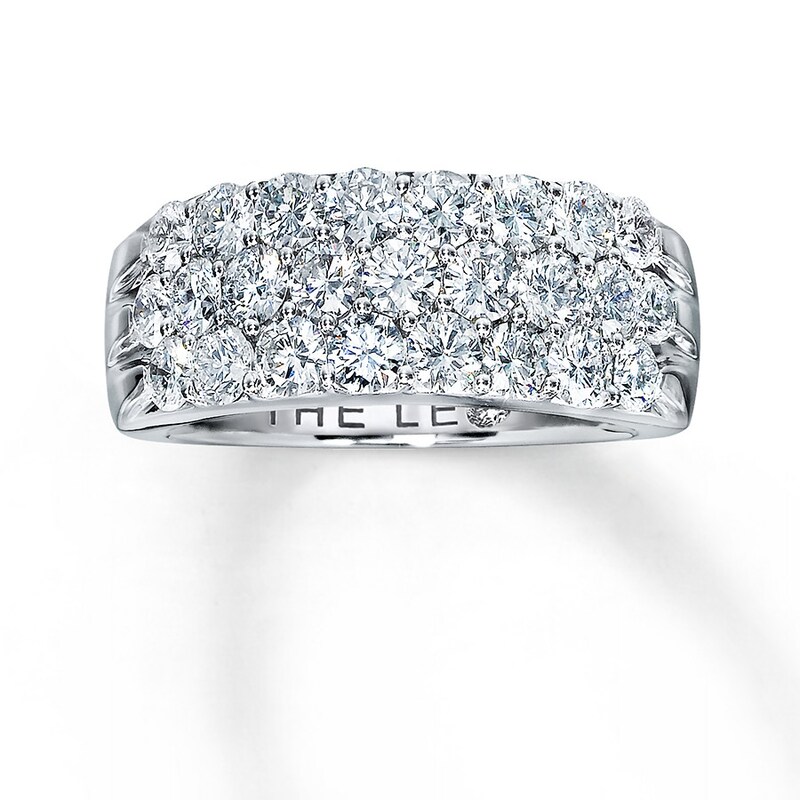 Main Image 1 of Previously Owned THE LEO Diamond Anniversary Band 2 ct tw Round-cut 14K White Gold - Size 10