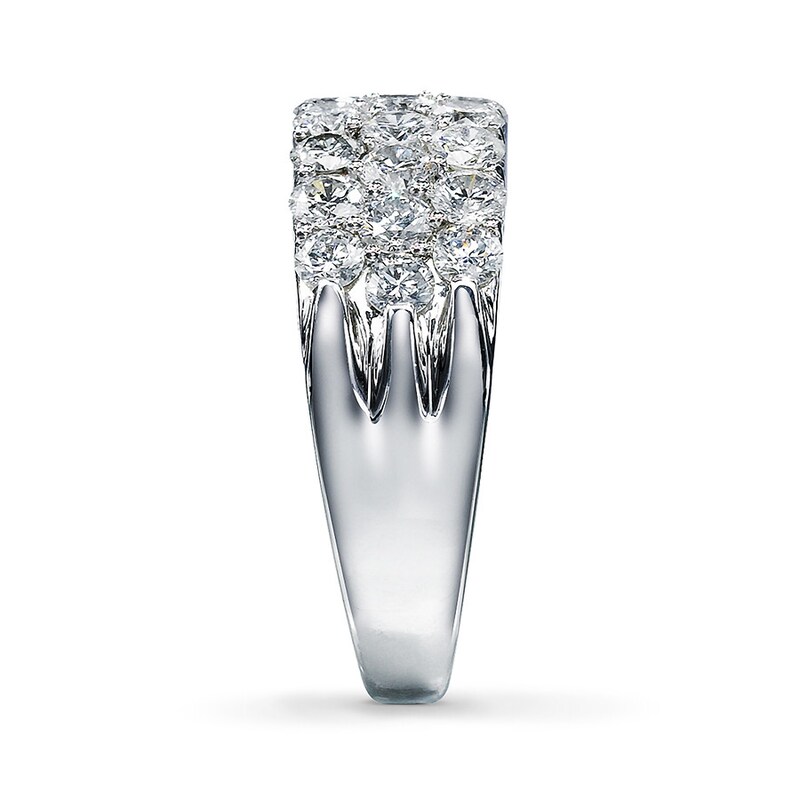 Main Image 3 of Previously Owned THE LEO Diamond Anniversary Band 2 ct tw Round-cut 14K White Gold - Size 10