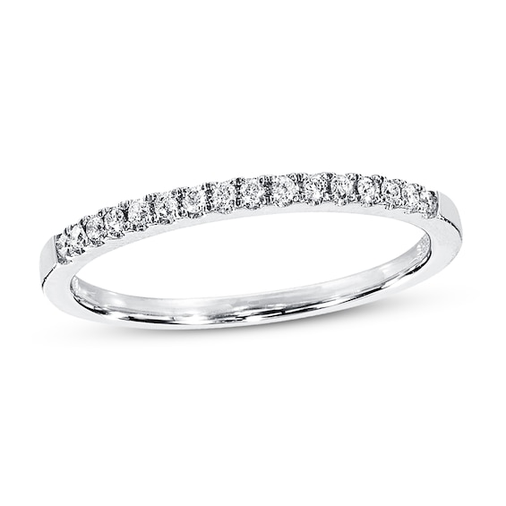 Previously Owned Diamond Wedding Band 1/10 ct tw Round-cut 10K White Gold Size
