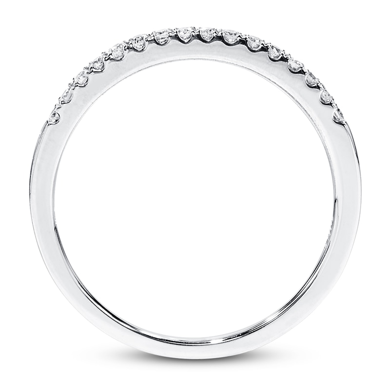 Main Image 3 of Previously Owned Diamond Wedding Band 1/10 ct tw Round-cut 10K White Gold - Size 9.5