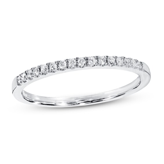 Previously Owned Diamond Wedding Band 1/10 ct tw Round-cut 10K White Gold Size 10