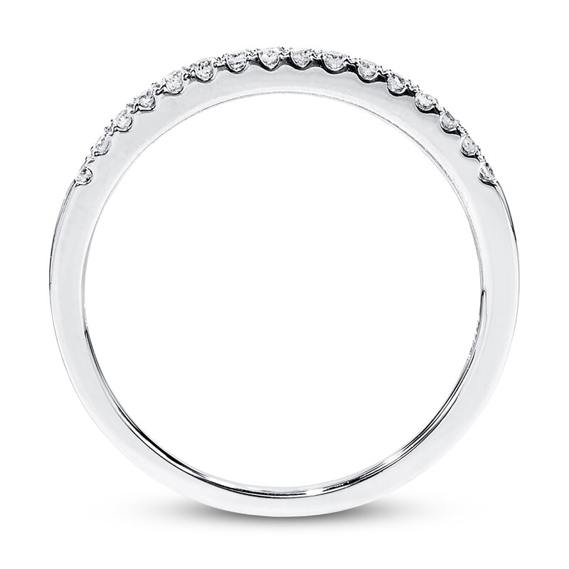 Main Image 2 of Previously Owned Diamond Wedding Band 1/10 ct tw Round-cut 10K White Gold - Size 10