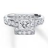 Previously Owned THE LEO Engagement Ring 1-1/3 ct tw Princess & Round-cut Diamonds 14K White Gold
