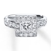 Thumbnail Image 0 of Previously Owned THE LEO Engagement Ring 1-1/3 ct tw Princess & Round-cut Diamonds 14K White Gold - Size 9.5