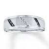 Thumbnail Image 1 of Previously Owned Men's Diamond Band 1/5 ct tw Black/White Round-cut 10K White Gold - Size 6
