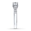 Thumbnail Image 3 of Previously Owned 3-Stone Leo Diamond Ring 1 ct tw Round-cut Diamonds 14K White Gold - Size 4