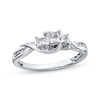 Thumbnail Image 1 of Previously Owned 3-Stone Diamond Ring 1/2 ct tw Princess & Round-cut 10K White Gold Size 5.25