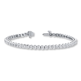 Previously Owned Diamond Tennis Bracelet 4 carat tw Round-cut 14K White Gold 7"