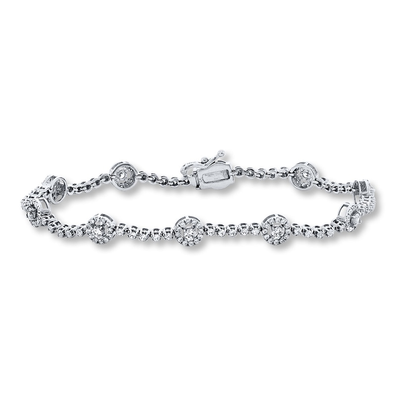 Main Image 1 of Previously Owned Diamond Bracelet 2 ct tw Round-cut 14K White Gold 7.25&quot;