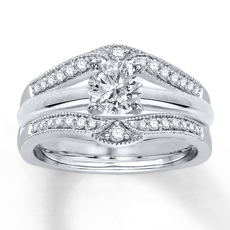 Main Image 4 of Previously Owned Diamond Enhancer Ring 1/4 ct tw Round-cut 14K White Gold