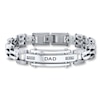 Previously Owned Dad Bracelet Diamond Accents Stainless Steel 9"