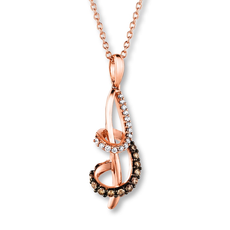 Main Image 1 of Previously Owned Le Vian Chocolate Diamonds 1/6 ct tw Necklace 14K Strawberry Gold 18&quot;