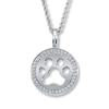 Thumbnail Image 0 of Previously Owned Diamond Pawprint Necklace 1/10 ct tw Round-cut Sterling Silver