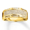 Thumbnail Image 1 of Previously Owned Men's Diamond Wedding Band 1/2 ct tw Round-cut 10K Yellow Gold